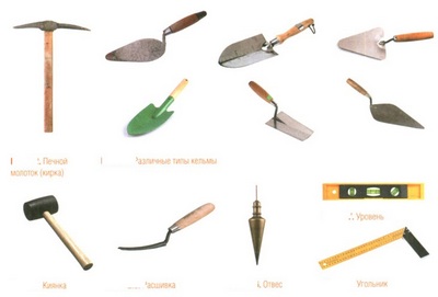 Инструменты для кладки камина мангала